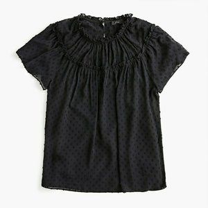 J.Crew Gathered Bib Top in Drapey Swiss Dot